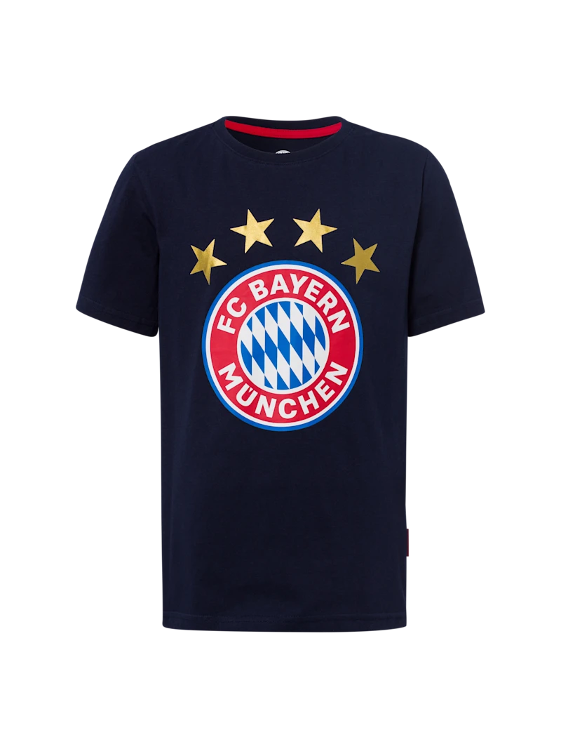 FC Bayern München FCB Flagge T-Shirt Schwarz, Fanartikel, Fanshop